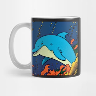 Smiling Underwater Dolphin Mug